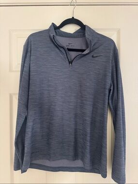 Nike Dri-FIT Heathered Blue Long Sleeve Quarter-Zip